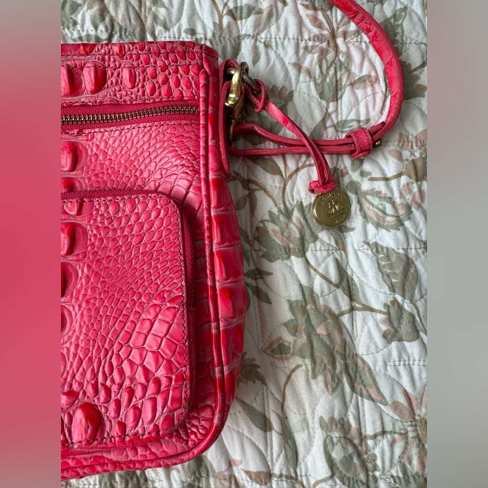Brahmin Melbourne Cleo crossbody hot bright pink - Picture 3 of 16